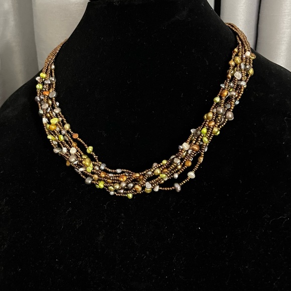 Multi strand Copper Colored Necklace - Picture 4 of 6